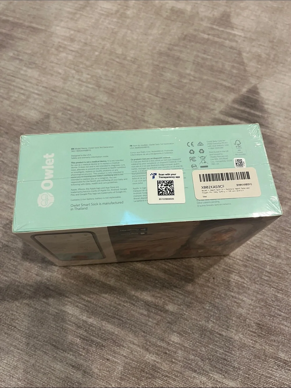 UNOPENED Owlet Smart Sock 3rd Generation Baby Monitor - Mint Green - Picture 3 of 6